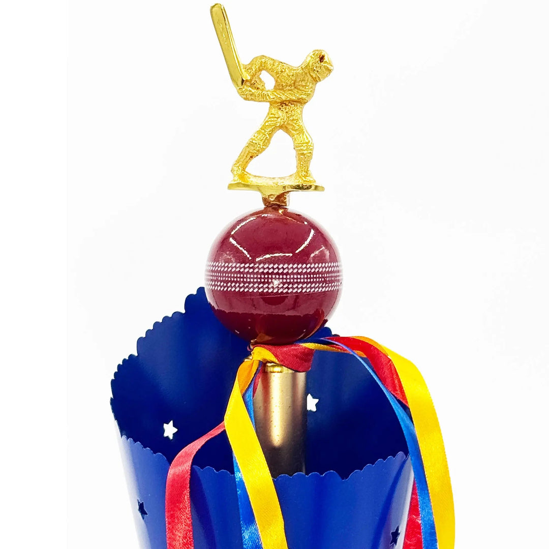 Crown's Blue And Gold Butterfly Streak Trophy - Cricket shop italy