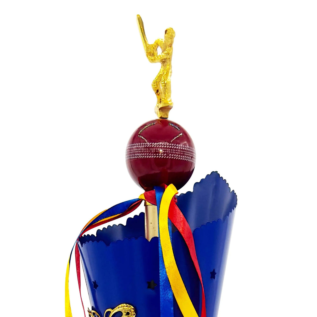 Crown's Blue And Gold Butterfly Streak Trophy - Cricket shop italy