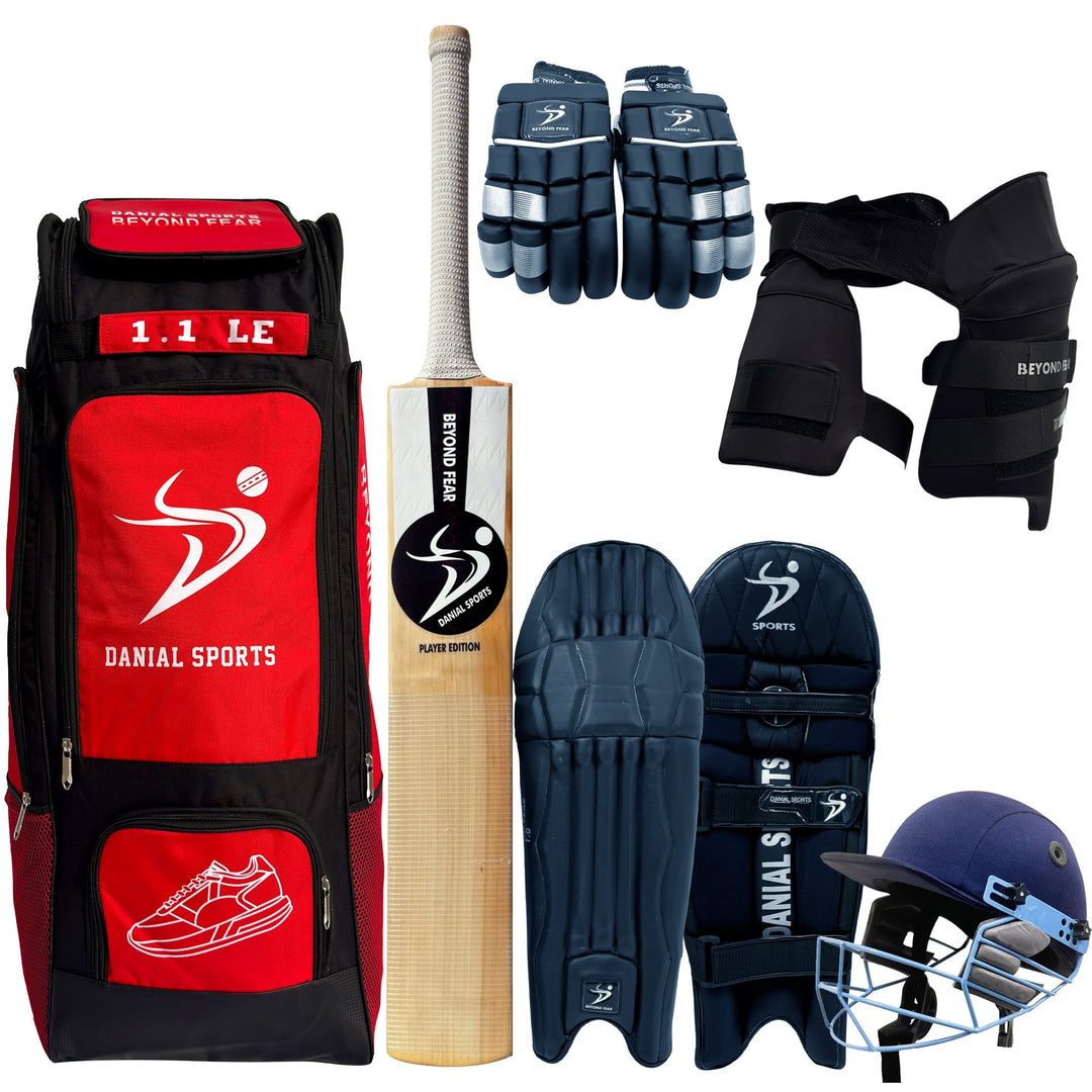 DS T/20 Cricket Set Navy Youth - full kit with red bag