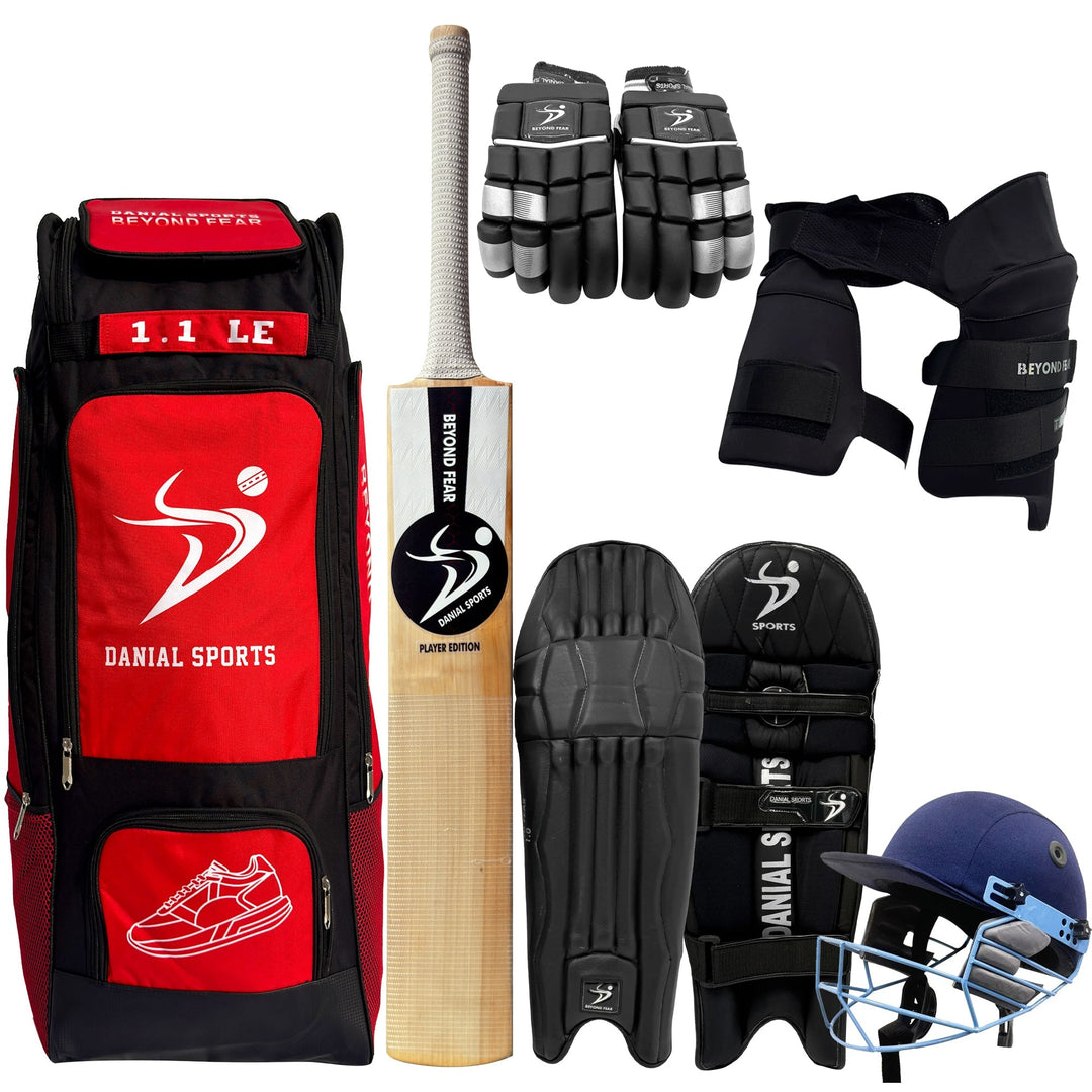 DS T/20 Cricket Set Black Adult - full kit with red bag