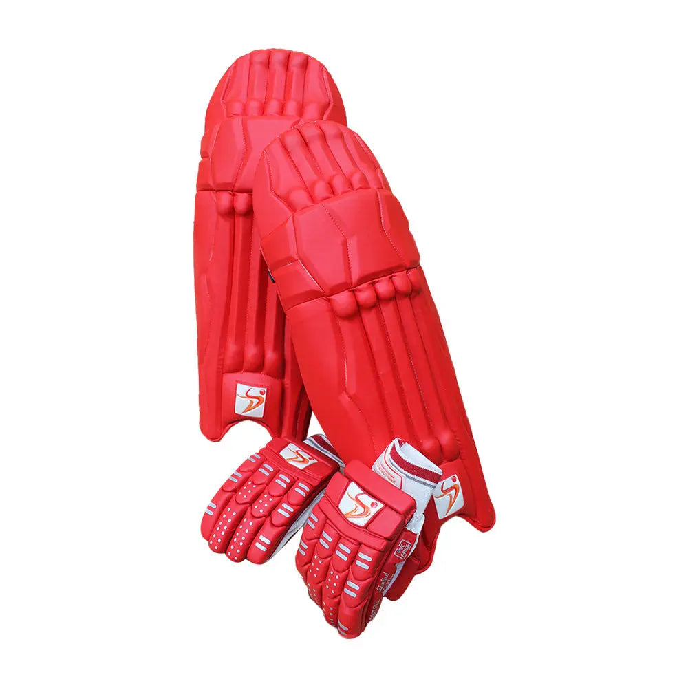 DS Red Cricket Pads & Gloves Set DS Sports