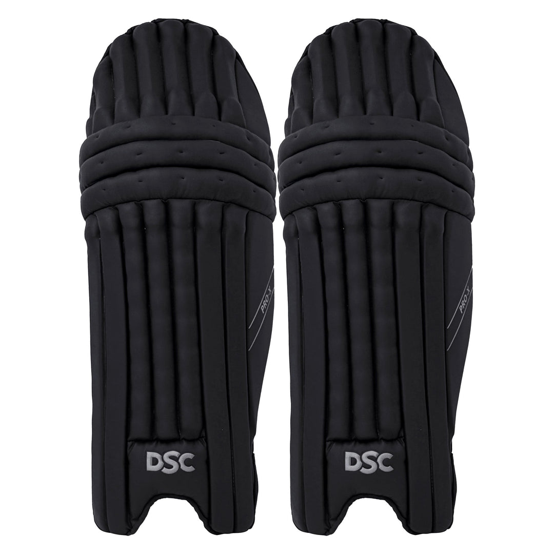 DSC Pro X Batting Leg Guard Black - strap detail