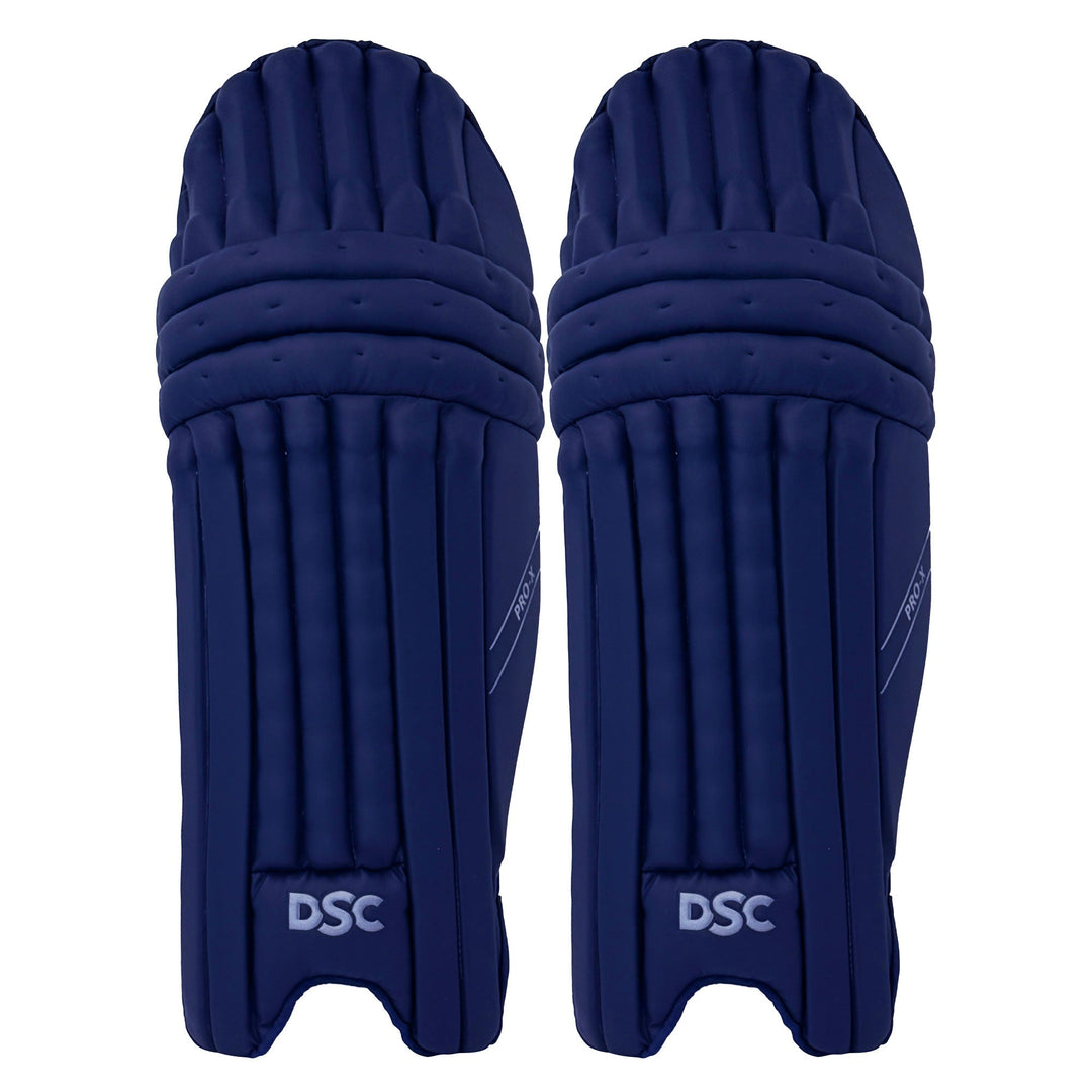 DSC Pro X Batting Leg Guard Navy - side view