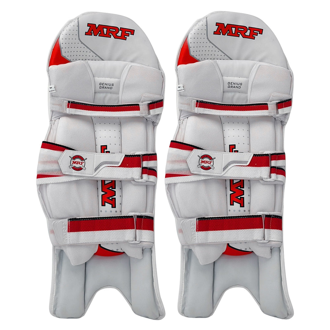 MRF Genius Grand Batting Pads White - strap detail
