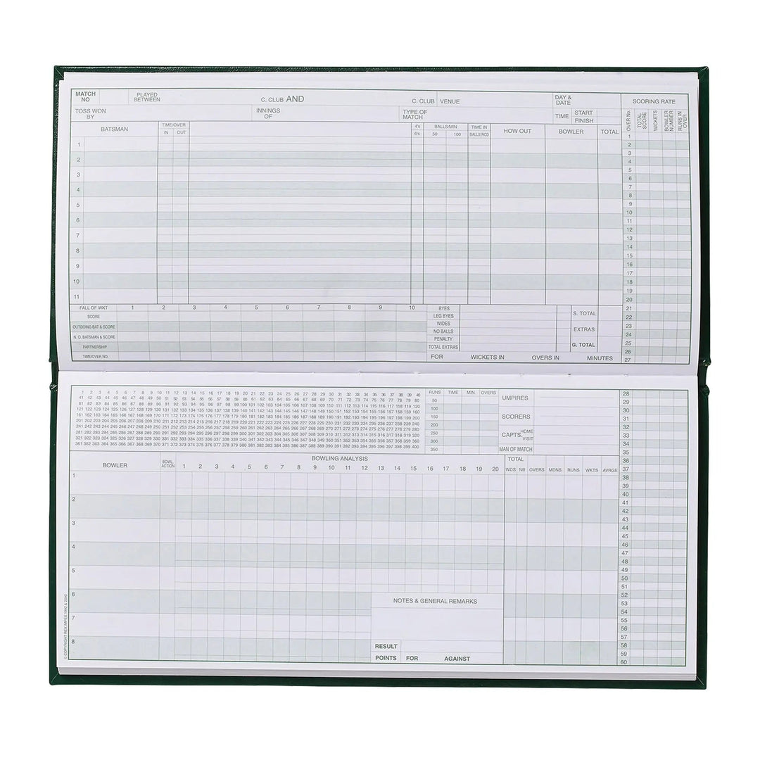 Gunn and Moore Cricket Scorebook 60 Innings Gunn and Moore