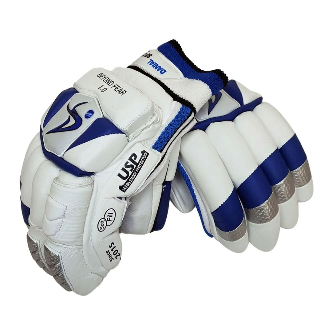 DS D 1.0 White/Blu Batting Gloves Adult