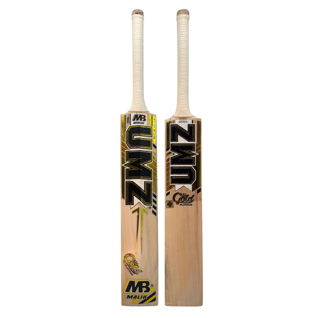 MB Malik Platinum Gold Edition Cricket Bat - front profile