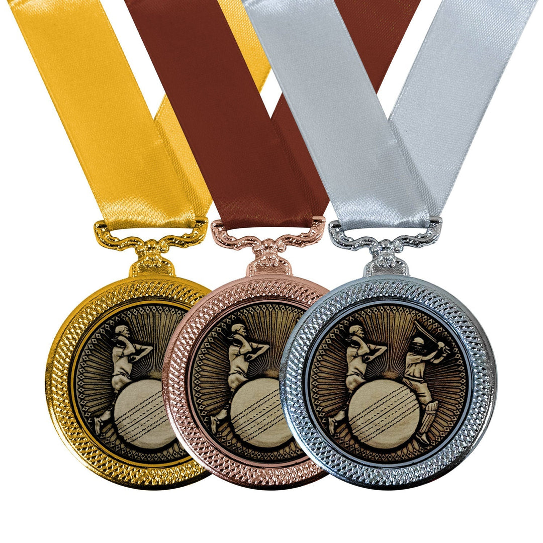 Deluxe Cricket Medal 6cm