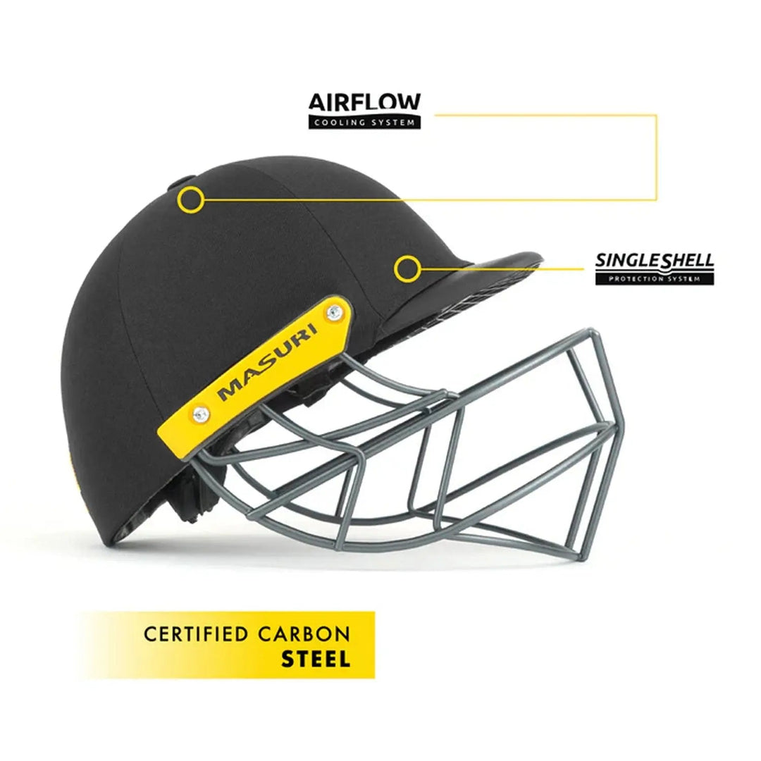 Masuri C Line Plus Steel Cricket Helmet Black Masuri