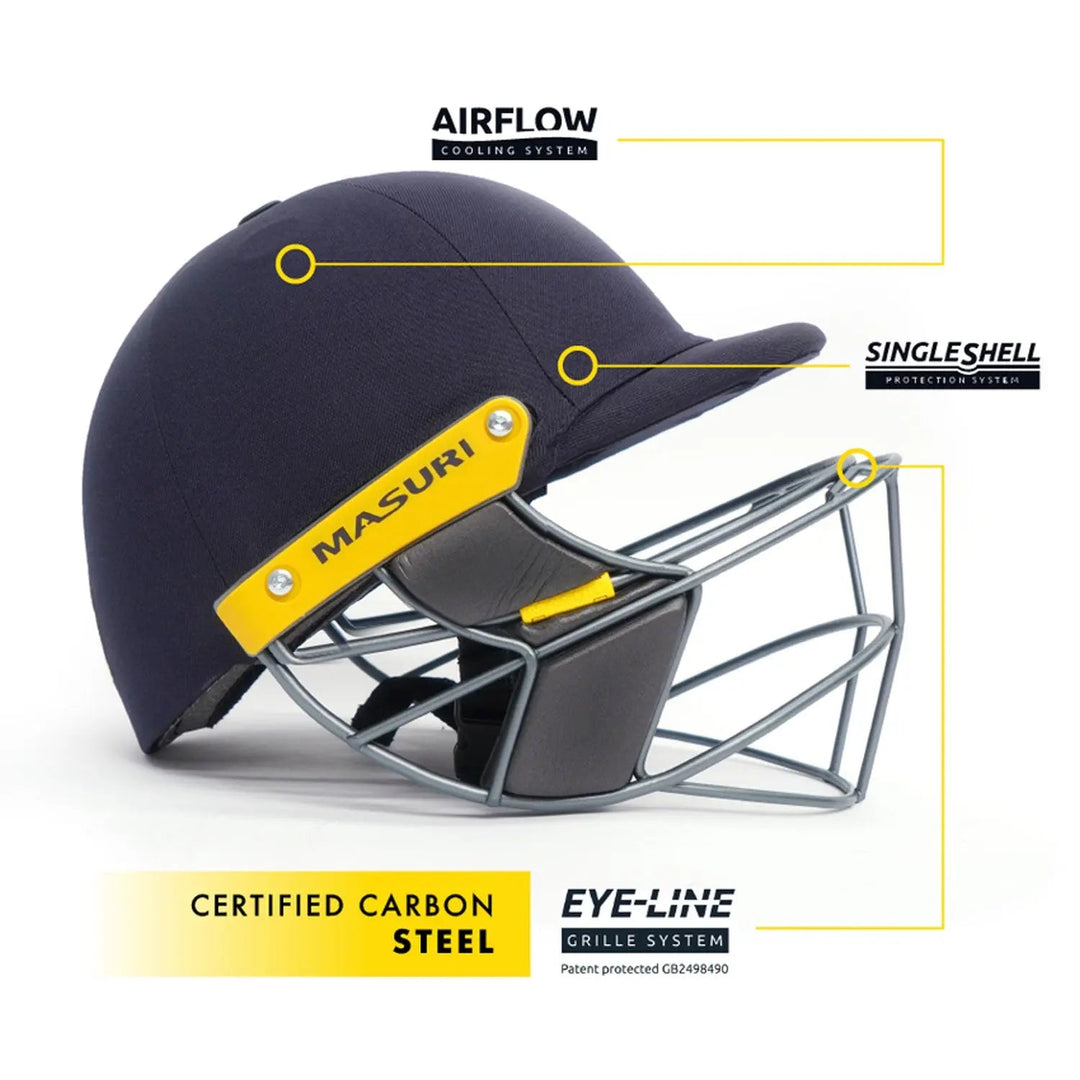 Masuri E Line Steel Cricket Helmet Navy Masuri