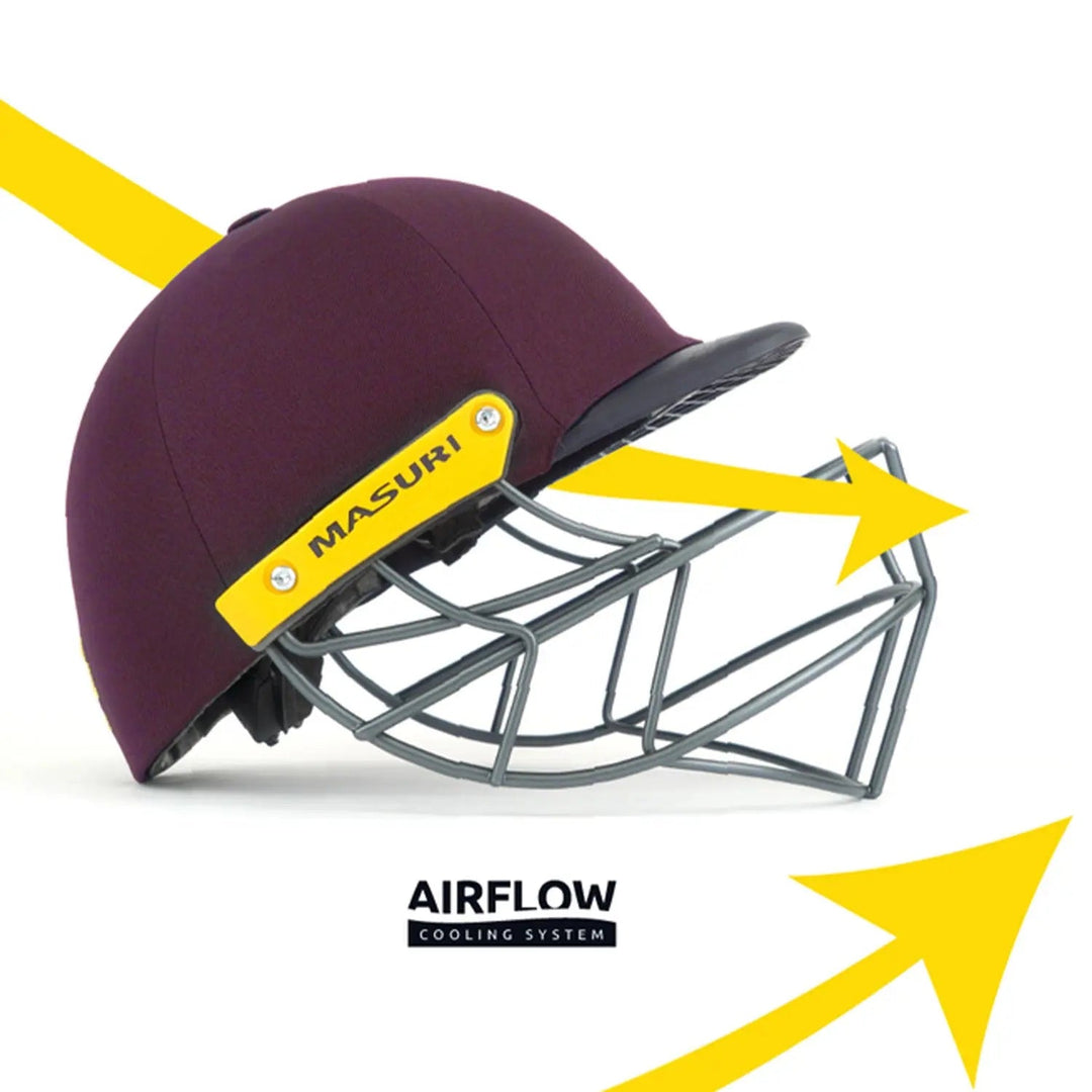 Masuri T Line Steel Cricket Helmet Maroon Masuri