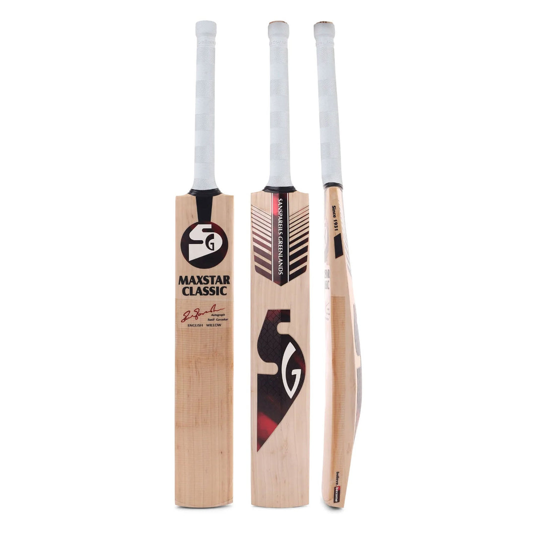 SG Maxstar Classic English Willow Cricket Bat - front profile