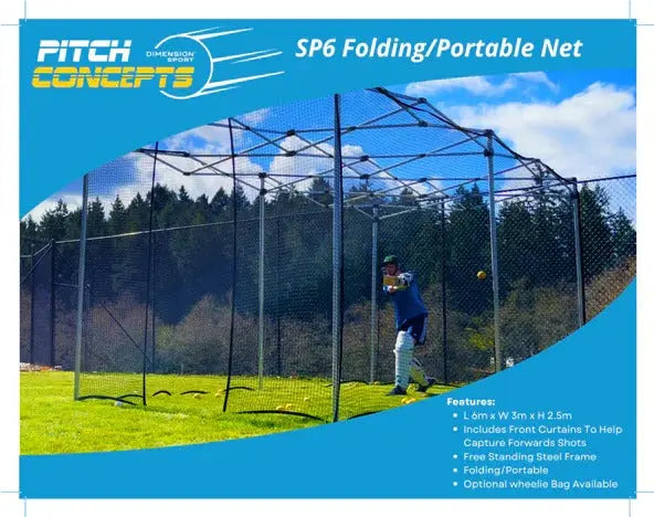 Pitch Concept Sp6 Folding Portable Batting Net DIMENSION SPORTS