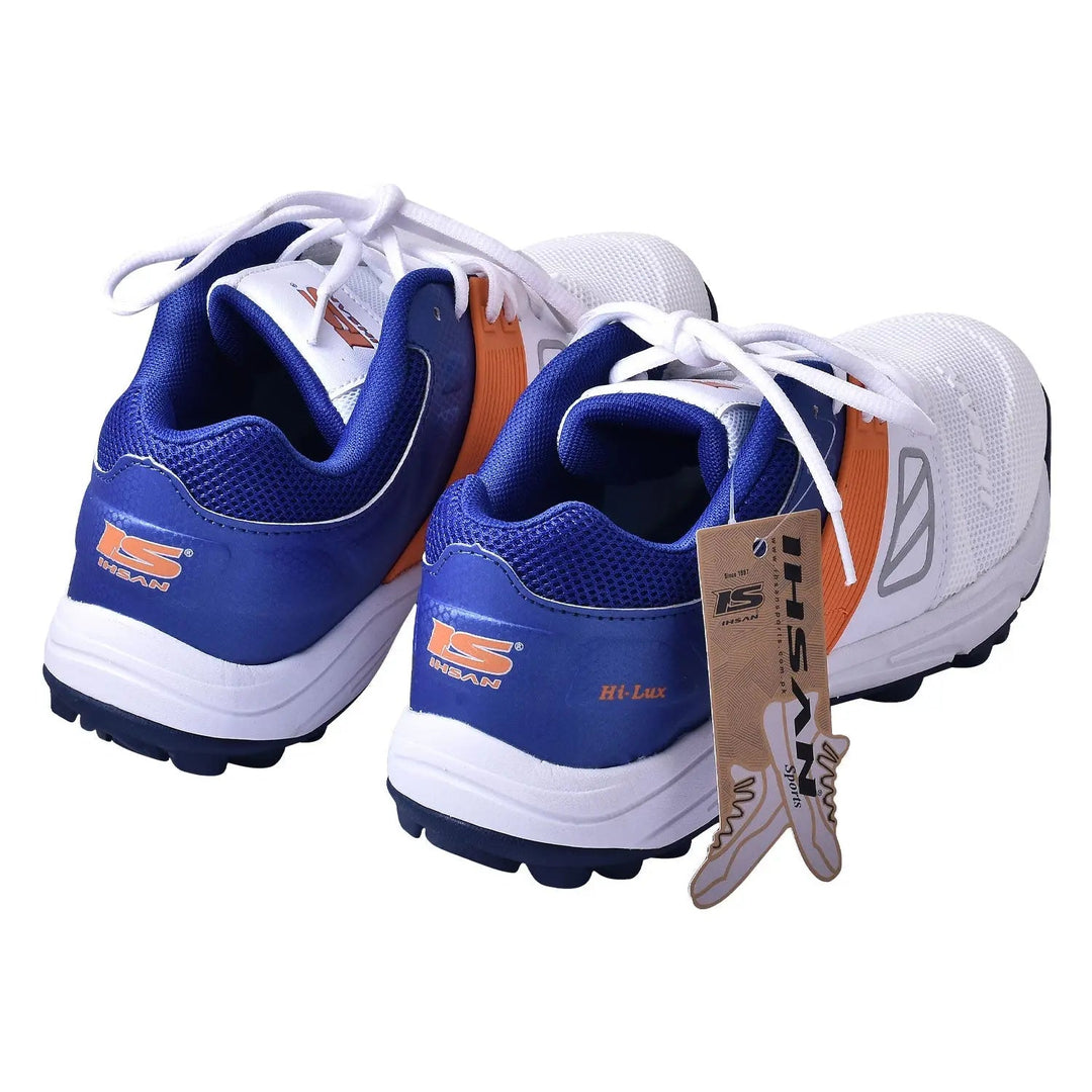 Ihsan Hi Lux Cricket Shoes  Blue/Orange - Cricket shop italy