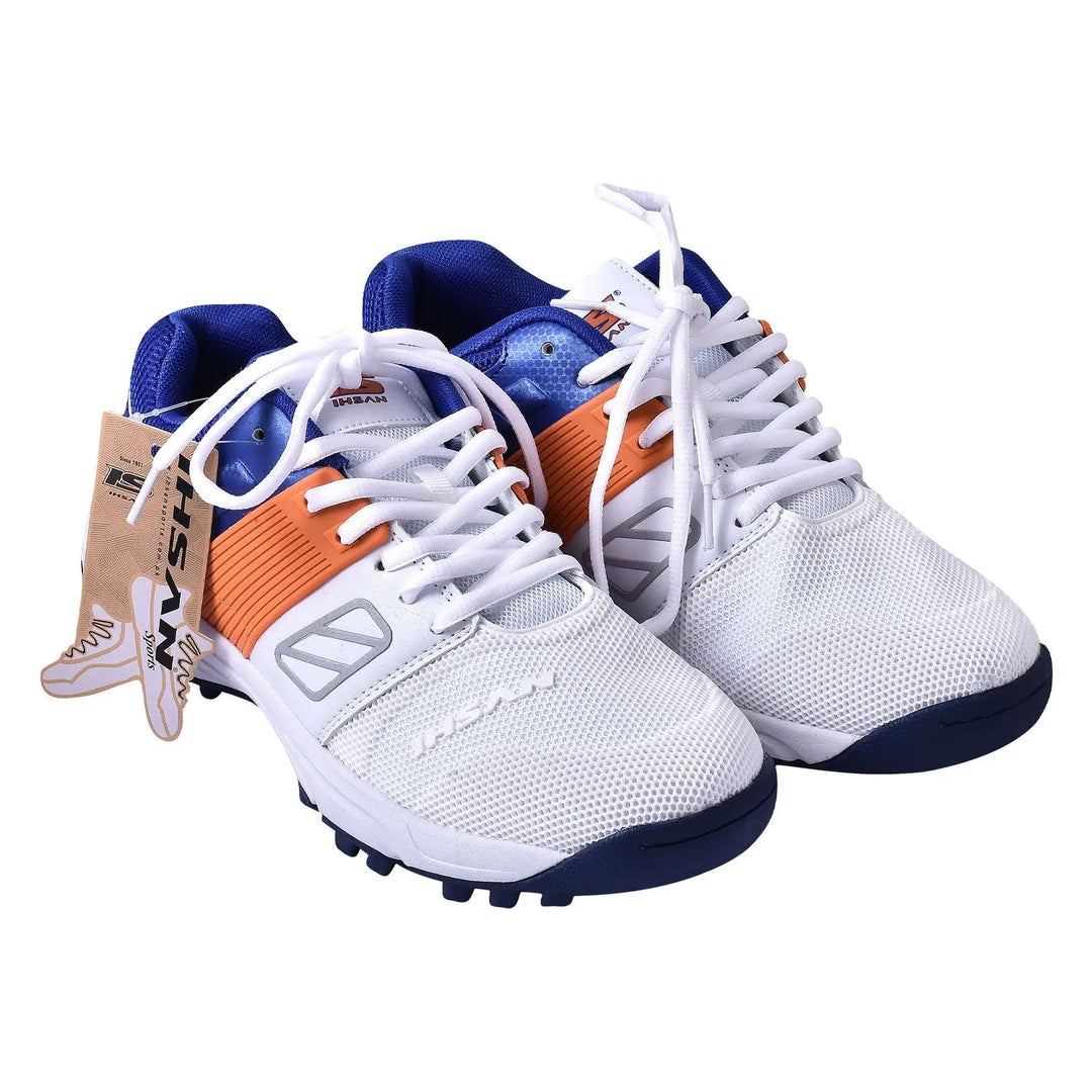 Ihsan Hi Lux Cricket Shoes  Blue/Orange - Cricket shop italy